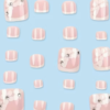 Faux Ongles d'Orteils Press-On Dégradé Rose et Blanc – Kit de 24 Pièces Brillantes avec Motifs Floraux et Strass