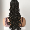 Extension de Cheveux Bouclés Volumineux 56 cm (55,88 cm) – Postiche en Fibre Synthétique Haute Qualité Résistante à la Chaleur, Couleur Noir Intense