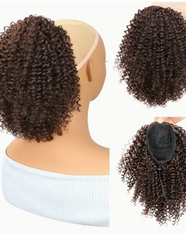 Extension Queue de Cheval à Cordon Afro Bouclée Mtmei 25,4 cm – Postiche Court, Volumineux et Texturé Style Crépus