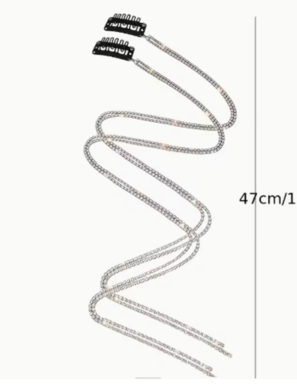 ot de 3 Bijoux de Tête pour Tresses et Dreadlocks – Épingles à Clips avec Chaînes Pendantes, Glands Fluides et Cordons de Perruque Intégrés