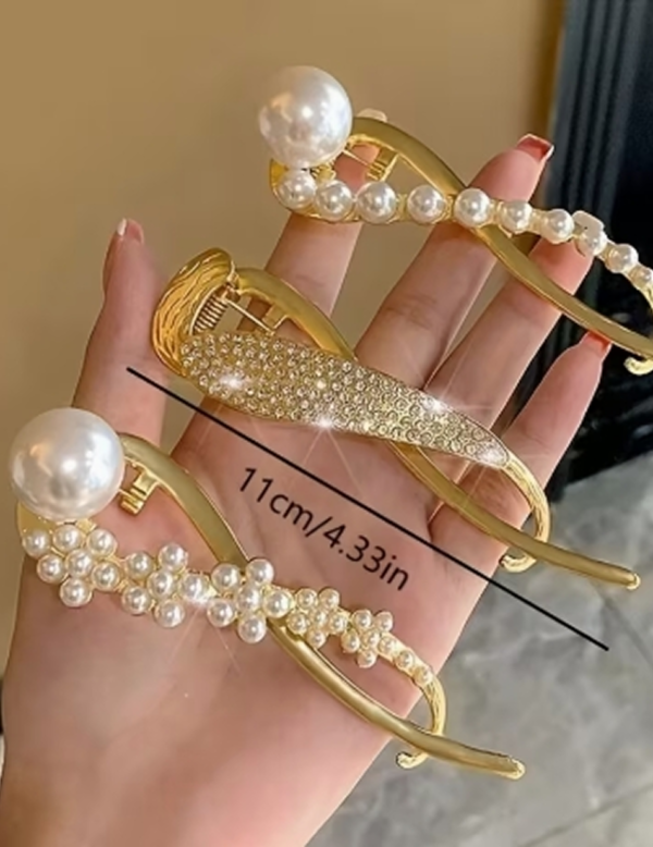 Lot de 4 Pinces à Cheveux "Queue de Poisson" de Qualité Supérieure – Pinces Griffes Élégantes pour Chignon, Barrettes Torsadées et Pinces Grenouilles