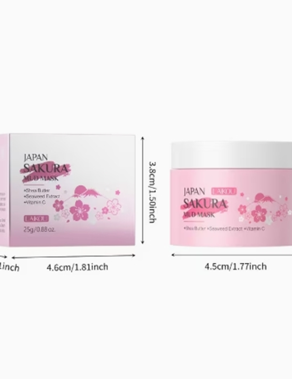 LAIKOU Masque de Boue Sakura 0.88Oz – Masque à l'Argile Hydratant, Nettoyant Pores Hypoallergénique et Booster d'Éclat
