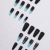 Faux Ongles Press-On Forme Ballet Dégradé Bleu-Noir Mat – Kit de 24 Pièces Style Automne-Hiver Décontracté