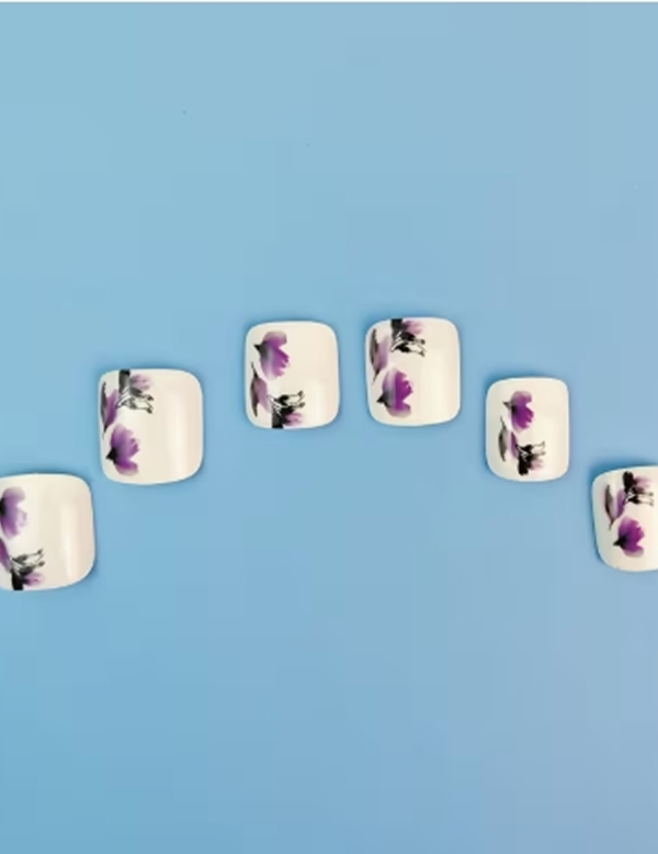 Faux Ongles Press-On Nail Art Floral Spécial Fête des Mères – Collection Printemps-Été, Kit de 24 Pièces Élégantes à Porter
