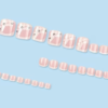 Faux Ongles d'Orteils Press-On Dégradé Rose et Blanc – Kit de 24 Pièces Brillantes avec Motifs Floraux et Strass