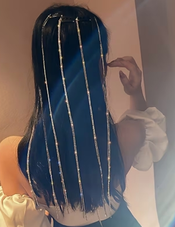 ot de 3 Bijoux de Tête pour Tresses et Dreadlocks – Épingles à Clips avec Chaînes Pendantes, Glands Fluides et Cordons de Perruque Intégrés