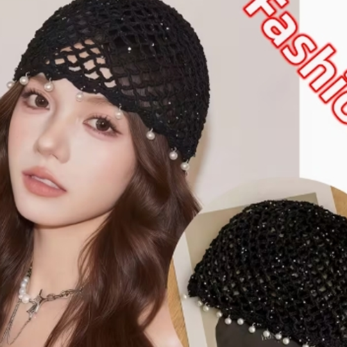 Bonnet Ample Ajouré à la Main pour Femme – Bonnet Léger Élastique et Sans Bord en Maille Tissée, Style Décontracté & Chic