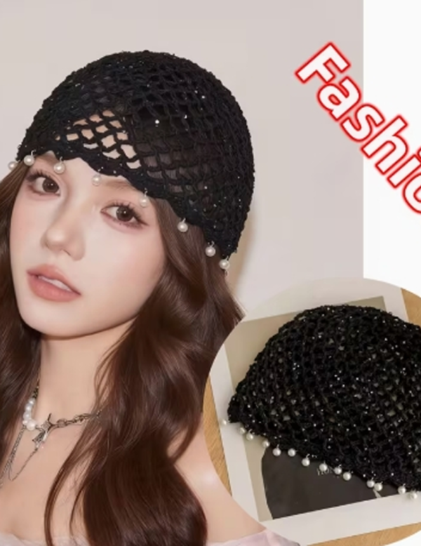 Bonnet Ample Ajouré à la Main pour Femme – Bonnet Léger Élastique et Sans Bord en Maille Tissée, Style Décontracté & Chic