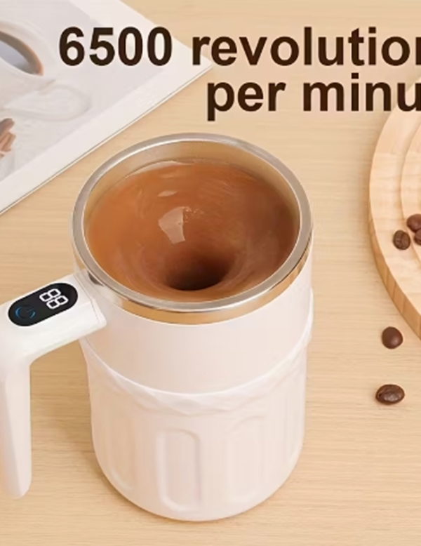 Gobelet Auto-Agitant Magnétique Intelligent avec Affichage Numérique – Tasse Mixeur Électrique Portable à une Touche pour Café, Protéines, Shakes et Boissons Instantanées