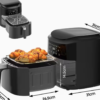 Rectangle 878 (98) Friteuse à Air Chaud XXL 9 Litres – Air Fryer Ultra-Puissant 2350W, Écran Tactile LED, 9 Programmes de Cuisson et Rappel de Secouage
