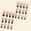 Faux Ongles Longs Forme Coffre Brillants Bleus et Roses – Kit de 24 Pièces Réutilisables, Style Français Moderne avec Ondulations et Motif Algue Marin – Image 3