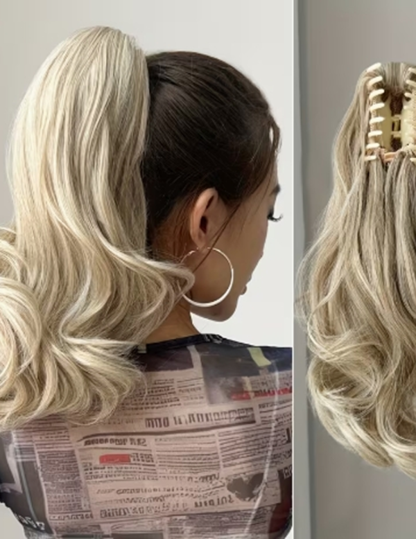 Extension Queue de Cheval Ondulée à Clipser – Postiche Synthétique Volumineux (30 à 35 cm) pour Usage Quotidien
