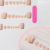 Rectangle 879 (57) Faux Ongles Press-On Carrés Courts Style Français – Kit de 24 Pièces Rose Nude et Blanc avec Fleurs 3D, Perles Dorées et Accessoires