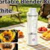 Mini Blender Personnel et Gobelet Portable 450 ml – Mixeur Électrique Sans Fil 40W à 12 Lames, Rechargeable par USB pour Smoothies et Voyages