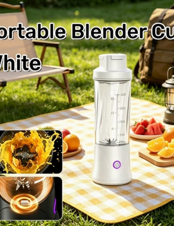 Mini Blender Personnel et Gobelet Portable 450 ml – Mixeur Électrique Sans Fil 40W à 12 Lames, Rechargeable par USB pour Smoothies et Voyages
