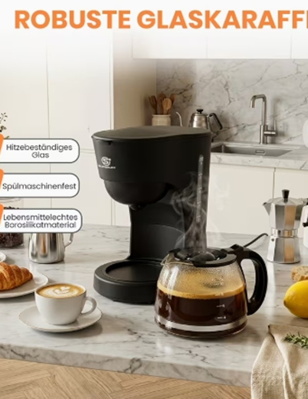 Rectangle 879 (89) Cafetière Filtre Goutte à Goutte SUPERLEX 1,25L – Machine à Café Électrique pour Maison et Bureau avec Système Anti-Goutte et Arrêt Automatique