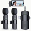Système Microphone Cravate Sans Fil Universel – Version Simple ou Double Micro, Connexion Multi-Ports (Lightning, USB-C, 3.5 mm) & Réduction de Bruit Active