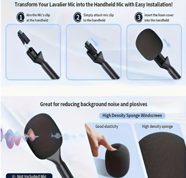 Système Microphone Cravate Professionnel avec Support Boom Portable & Extension Style Shotgun – Spécial Journalisme de Terrain & Interviews TV