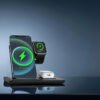 Station de Charge Sans Fil Pliable 3-en-1 – Charge Rapide pour iPhone 17/16/15, Apple Watch & AirPods