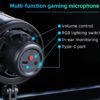 Microphone de Gaming USB Professionnel – Éclairage RVB, Réduction du Bruit & Bouton Muet Tactile