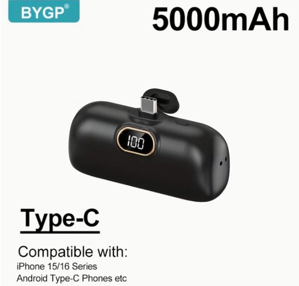 BYGP Mini Chargeur Portable 5000 mAh – Batterie Externe Ultra-Compacte de Poche
