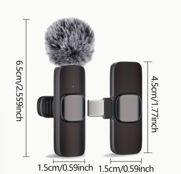 Microphone Cravate Sans Fil HITOZON – Enregistrement USB-C & Sans Fil, Audio en Un Toucher pour Smartphones, Tablettes et Ordinateurs