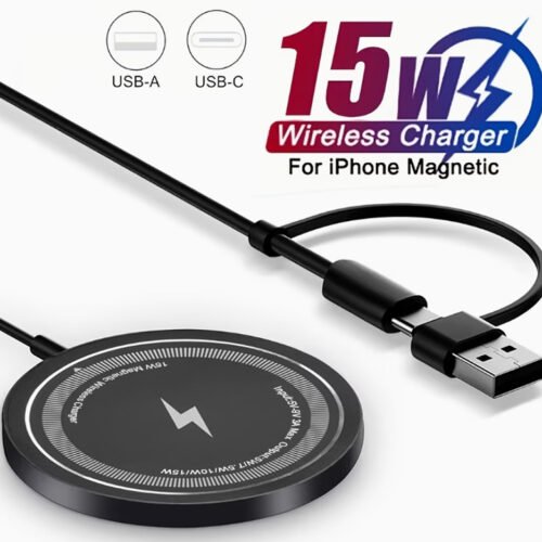 Chargeur Sans Fil Magnétique 15W – Technologie MagSafe & Induction Haute Précision pour iPhone 12 à iPhone 17 (Pro, Max, Mini)