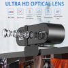 Rectangle 882(1) Webcam 4K Ultra HD Premium – Autofocus Intelligent, Cache d'Intimité & Microphone Intégré (Versions 4K, 2K, 1080P au choix)