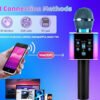 Microphone de Karaoké Sans Fil Portable Tout-en-Un (Modèle 2026) – Haut-Parleur Intégré, Lumières LED Dynamiques & Changeur de Voix Amusant
