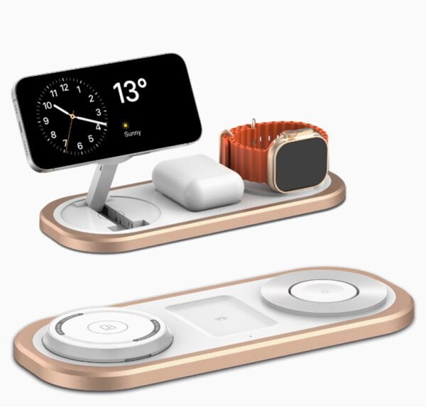 Station de Charge Sans Fil Rapide 3-en-1 15W – Chargeur Pliable pour iPhone 17/16/15, Apple Watch (Toutes Séries & Ultra) & AirPods (Pro/2/3/4)
