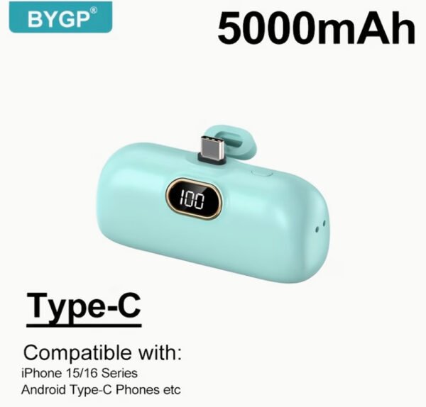 BYGP Mini Chargeur Portable 5000 mAh – Batterie Externe Ultra-Compacte de Poche