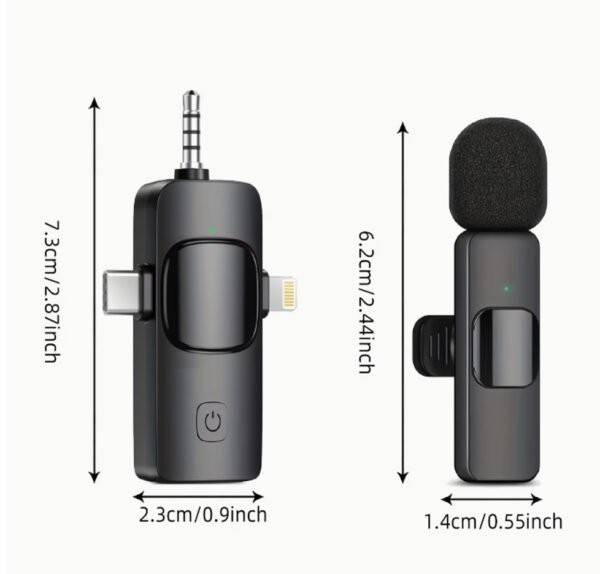 Système Microphone Cravate Sans Fil Universel – Version Simple ou Double Micro, Connexion Multi-Ports (Lightning, USB-C, 3.5 mm) & Réduction de Bruit Active