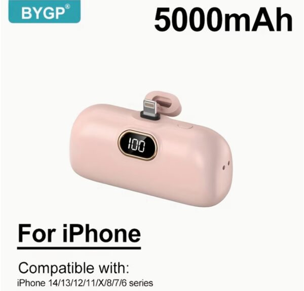 BYGP Mini Chargeur Portable 5000 mAh – Batterie Externe Ultra-Compacte de Poche