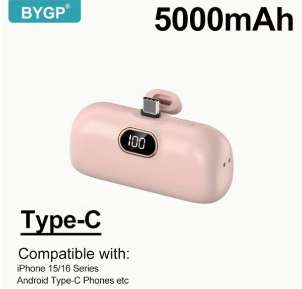 BYGP Mini Chargeur Portable 5000 mAh – Batterie Externe Ultra-Compacte de Poche