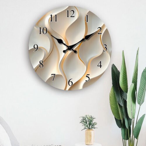 Horloge Murale Moderne en Bois Art Abstrait