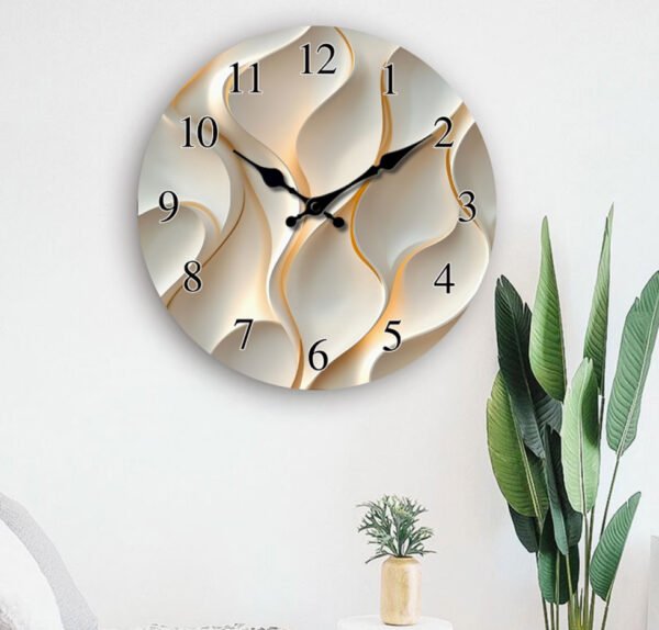 Horloge Murale Moderne en Bois Art Abstrait