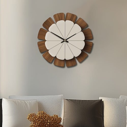 Horloge Murale Ronde Décorative en Bois Vintage – Horloge Silencieuse Artistique à Piles