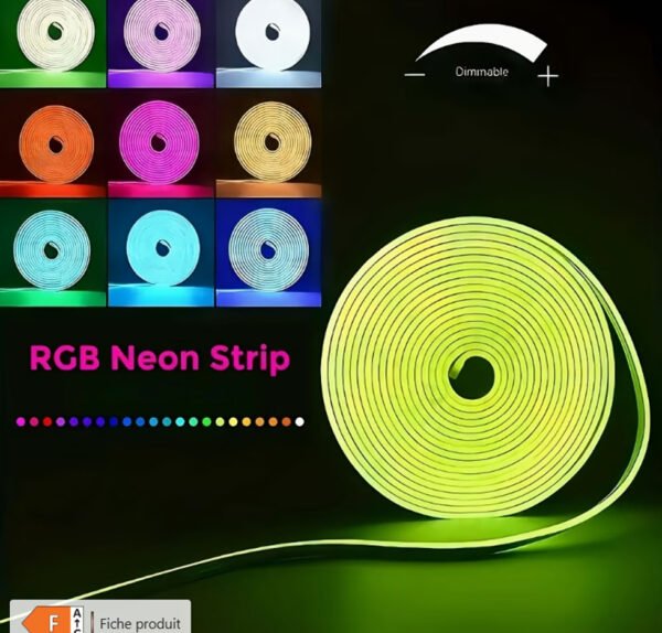 Rectangle 889 Ruban LED Néon Flexible RGB USB (1m / 3m / 5m) – Cordon Lumineux Effet Néon