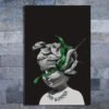 Rectangle 889 Tableau Design Couverture d'Album Gunna avec Serpents Verts & Cheveux Blonds, Décoration Murale 2D