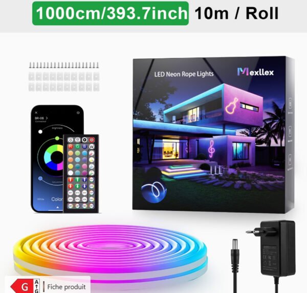 Guirlande Lumineuse LED Intelligente RGB – Forme Personnalisable