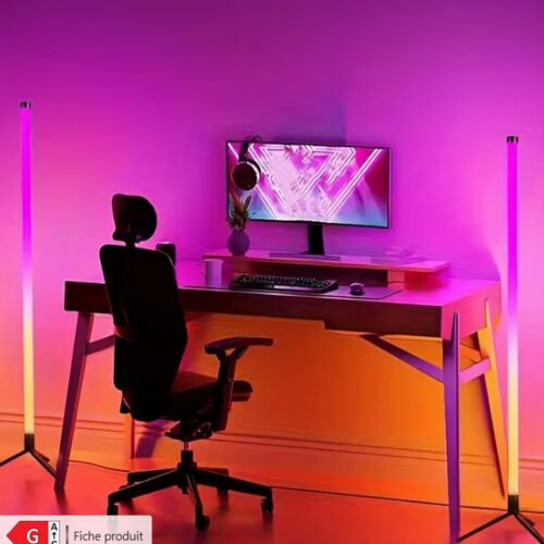 Éclairage de Sol RVB Connecté – Colonne Lumineuse d'Ambiance avec Alimentation USB