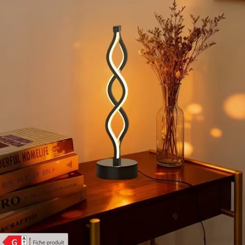 Lampe de Table et Chevet LED Moderne – Lampe Connectée USB avec Interrupteur