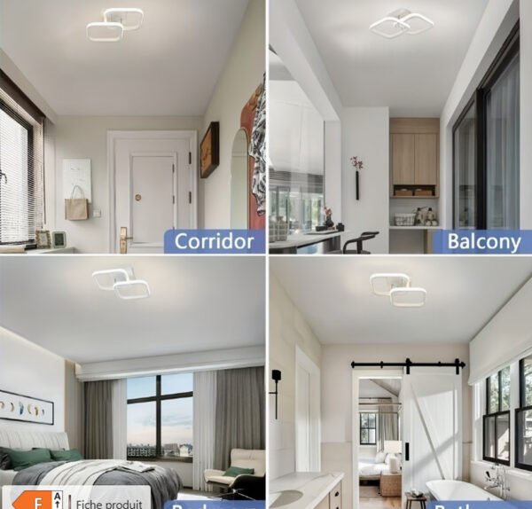 lafonnier Carré LED Moderne à Montage en Surface
