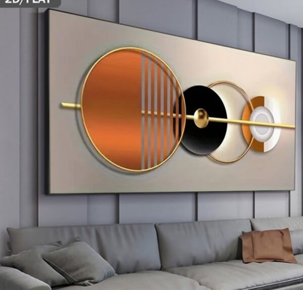 Tableau d'Art Géométrique Abstrait 2D – Affiche Murale Moderne avec Motif Cercle (1 Pièce, Sans Cadre) pour Décoration de Salon et Chambre à Coucher