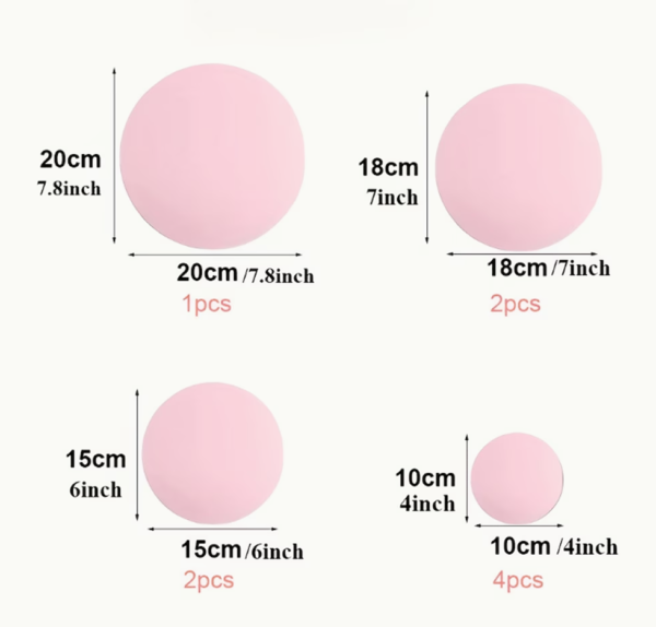 Lot de 9 Miroirs Ronds Incassables en Acrylique Or Rose