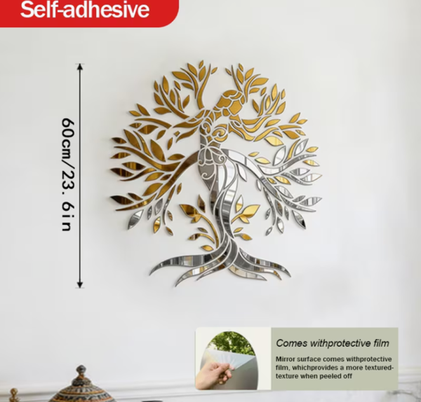 Miroir Décoratif "Arbre de Vie" en Acrylique