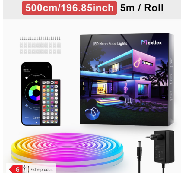 Guirlande Lumineuse LED Intelligente RGB – Forme Personnalisable