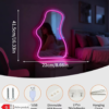 Miroir Néon LED Rose Fluo – Décoration Murale