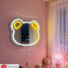 Miroir Néon LED "Ours Mignon" (Alimentation USB)
