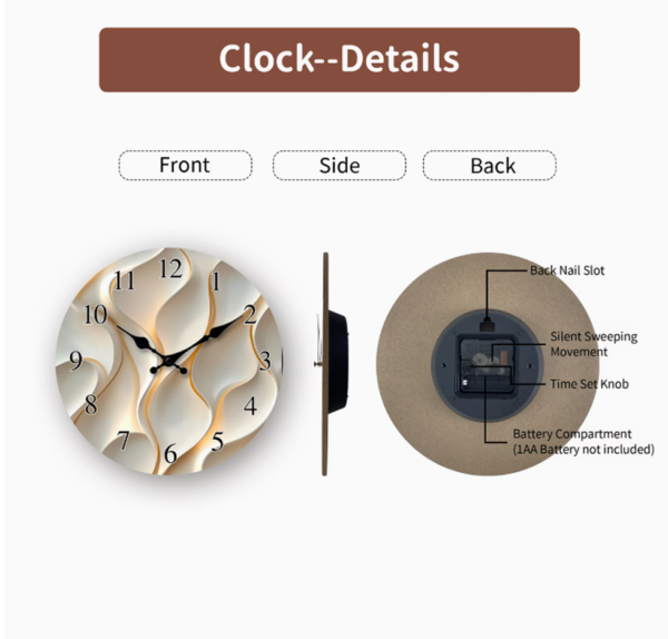 Horloge Murale Moderne en Bois Art Abstrait